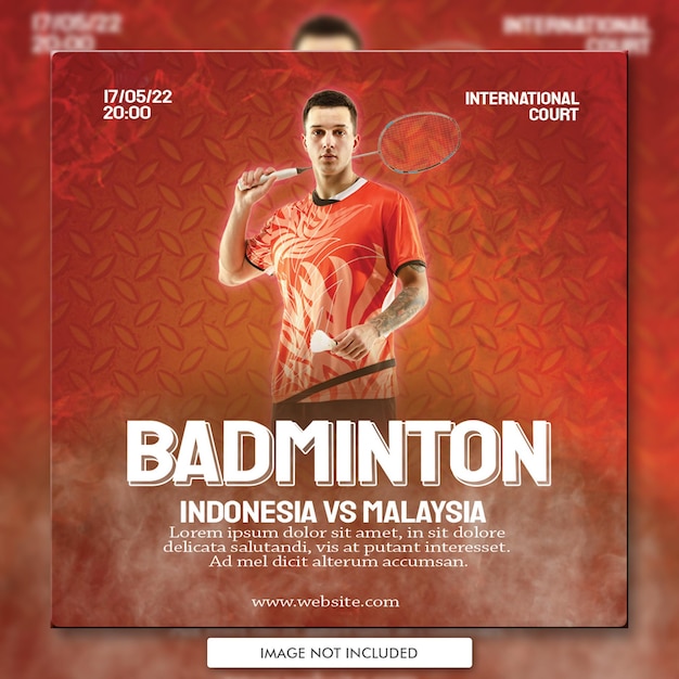 Plakat W Mediach Społecznościowych Konkursy Badmintona Dzień Meczowy Harmonogram I Wyniki Ulotka