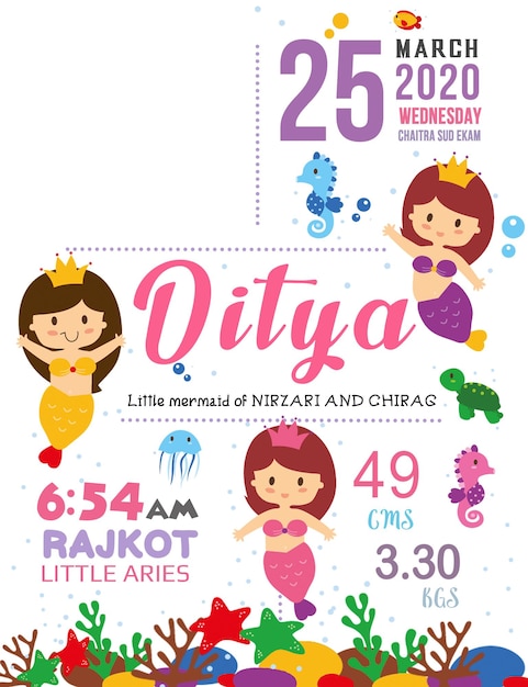 Plakat z małą syrenką i słowem gehr na nim.