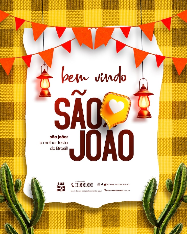 PSD plakat z mediów społecznościowych festa junina