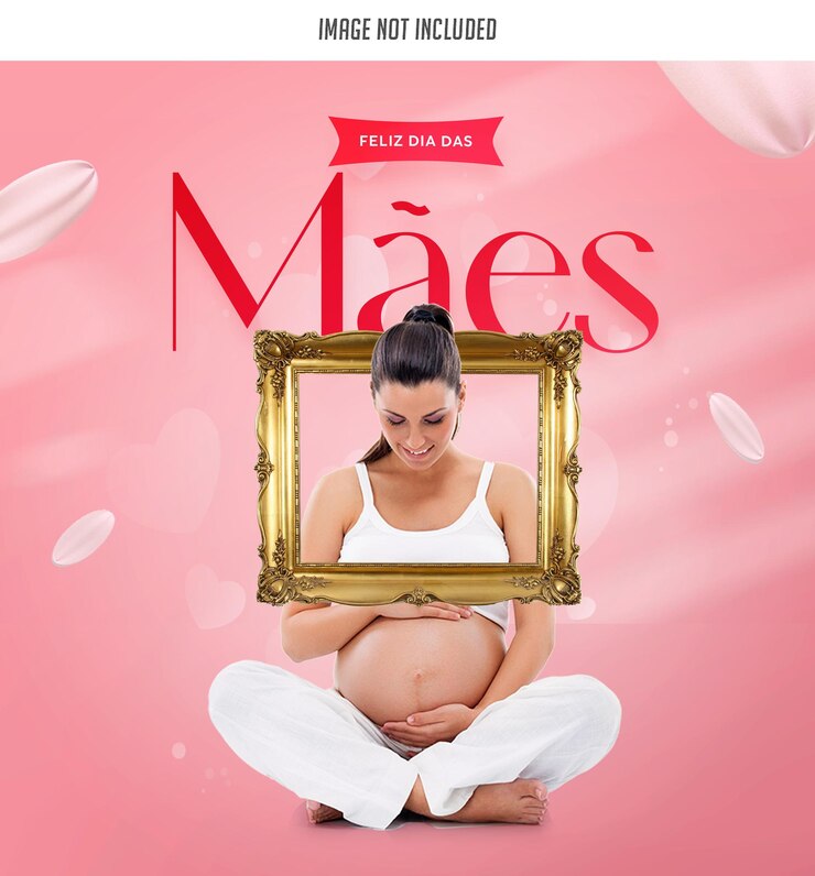 Plakat z narodzinami kobiety w ciąży Szczęśliwy dzień matki