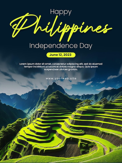 PSD plakat z okazji dnia niepodległości filipin