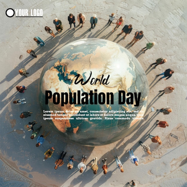 PSD plakat z okazji światowego dnia populacji
