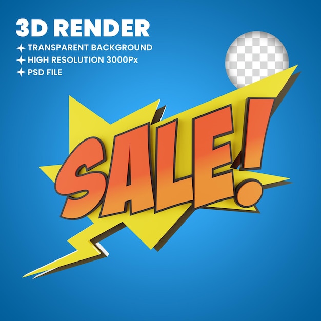 plakat z tekstem sprzedaży 3D z gwiazdką na nim