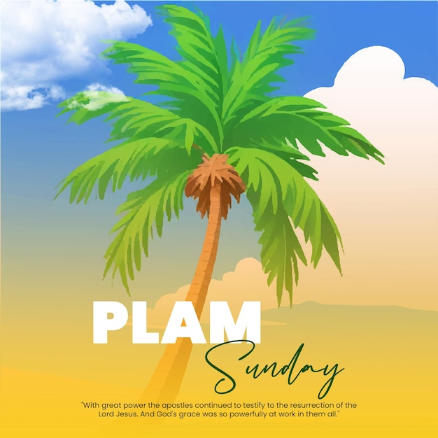 PSD plam sunday social media template for instagram post feed