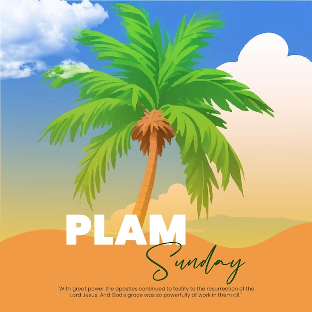 PSD plam sunday social media template for instagram post feed