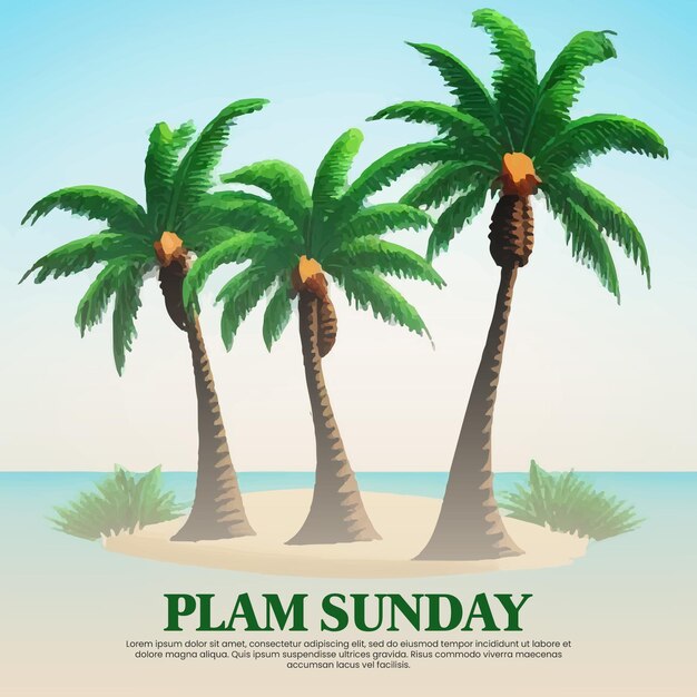 PSD plam sunday social media template for instagram post feed