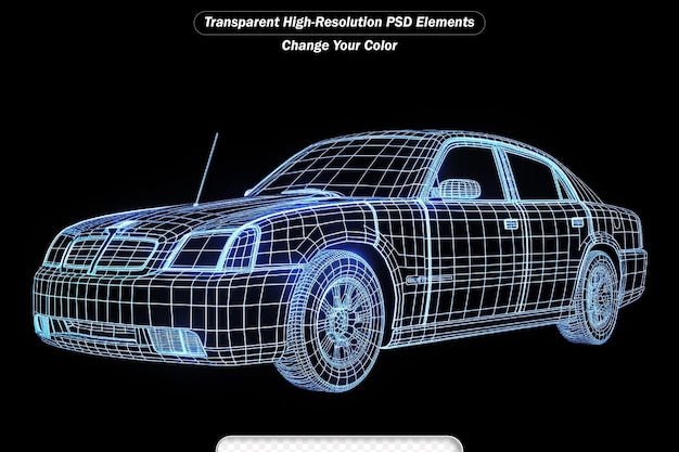 PSD plan samochodu policyjnego świecący neonowy hologram futurystyczny pokaz technologii bezpieczeństwa