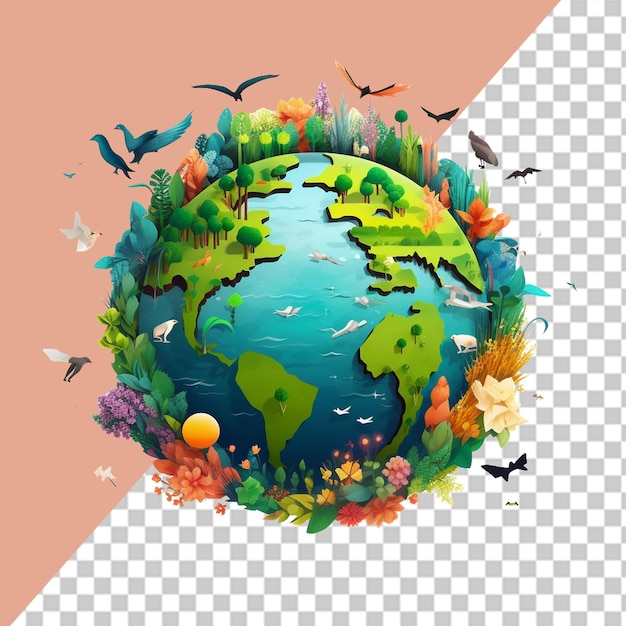 PSD planeet aarde png illustratie