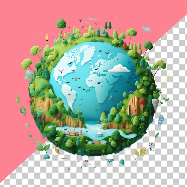 PSD planeet aarde png illustratie