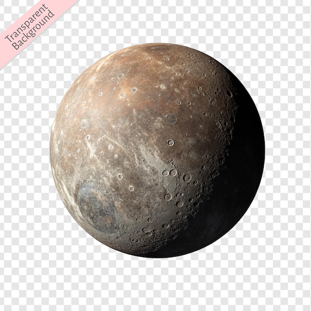 Planeet Mercurius of een vreemde planeet geïsoleerd op een transparante achtergrond