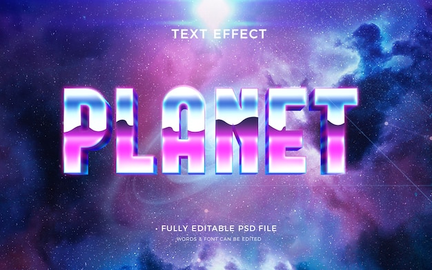 PSD planeet teksteffect