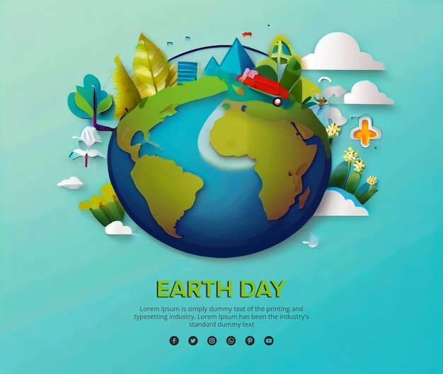 Planet appreciation earth day psd template