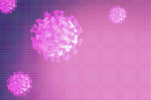 Planet earth against coronavirus pink background