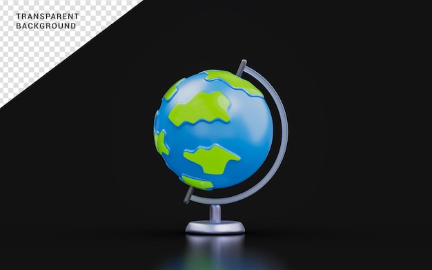 planet earth sign on dark background 3d render concept for geographical global worldwide