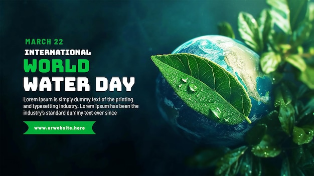 Planet earth waterdrop leaf