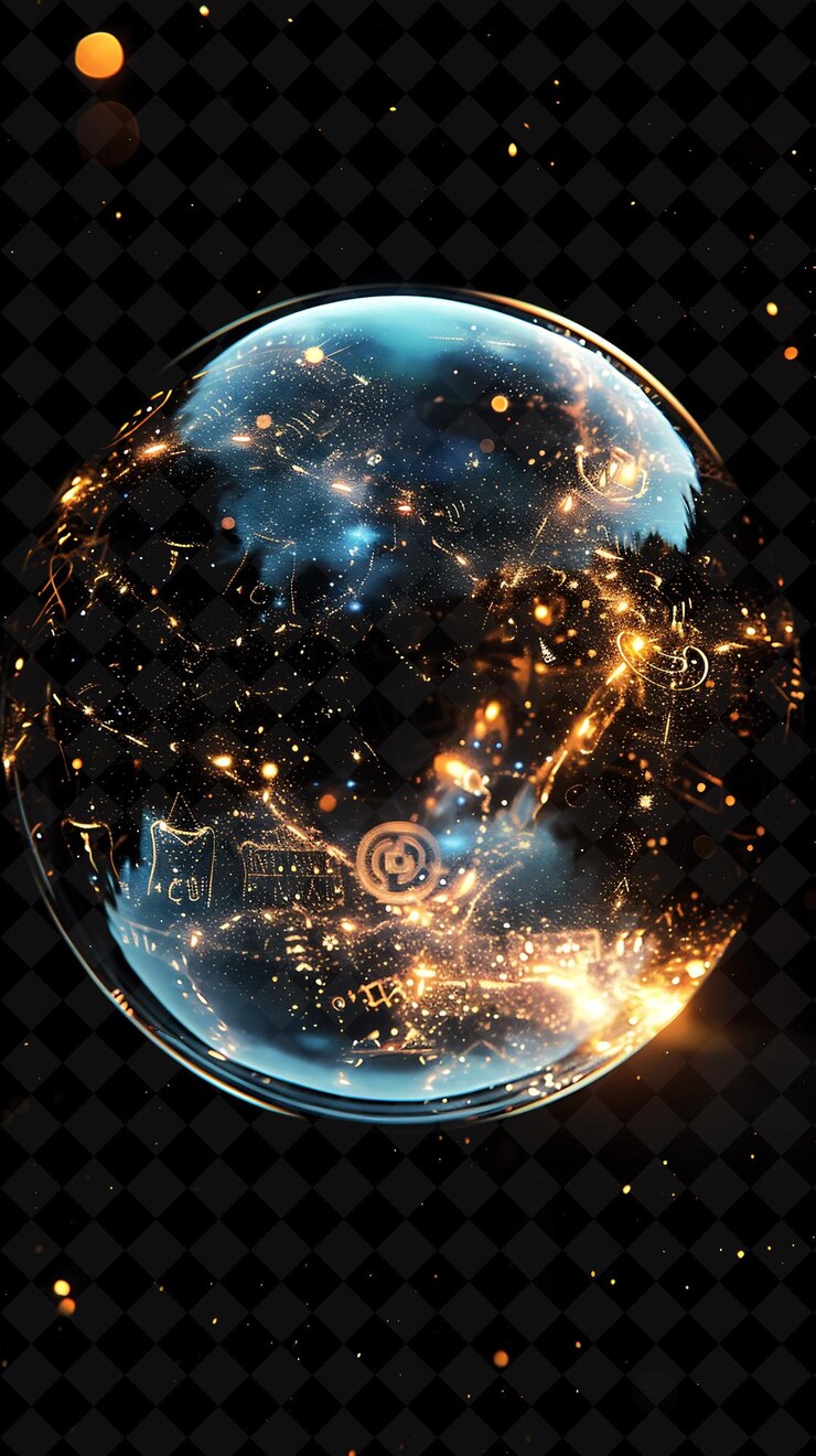 PSD a planet with a glowing star in the middle of it