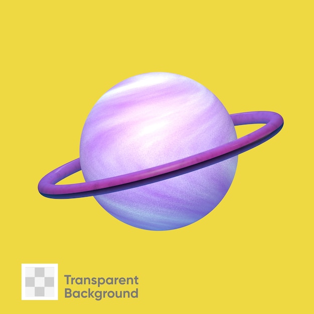 Planeta saturno flotando ilustracion 3d