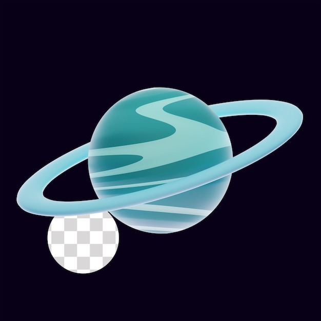 Planeta Uran 3D Ilustracja planetarna i astronomiczna