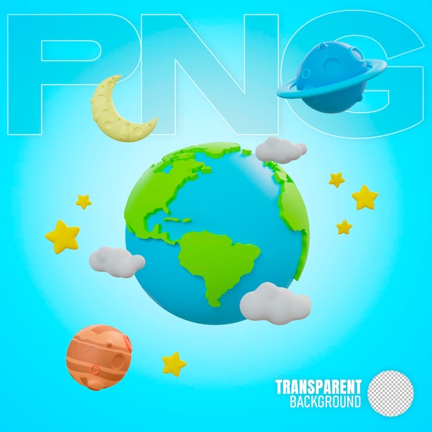 Planety 3D w kosmosie