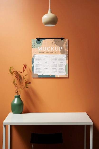 Planner and calendar mockup