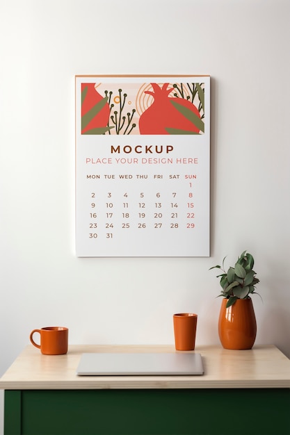 Planner and calendar mockup