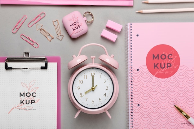 planner mock-up with office stationery