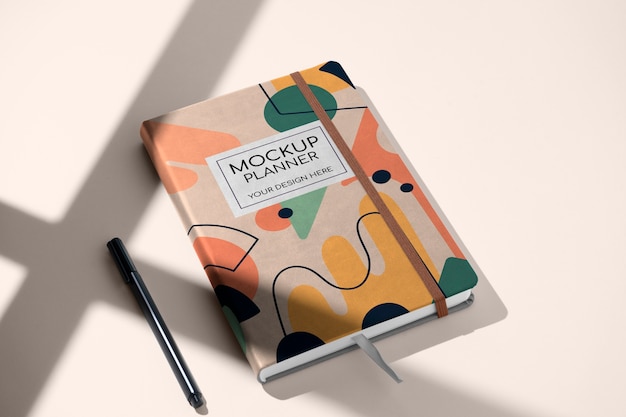 PSD planner notebook mockup design