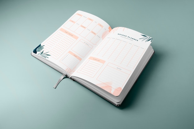 PSD planner notebook mockup design