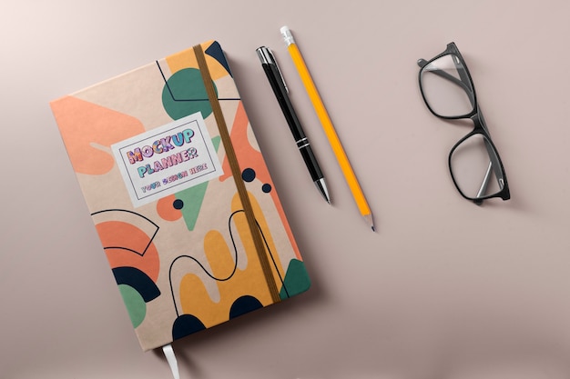 Planner notebook mockup design