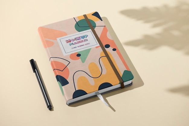 PSD planner notebook mockup design