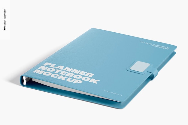 PSD planner notebook mockup, perspectief