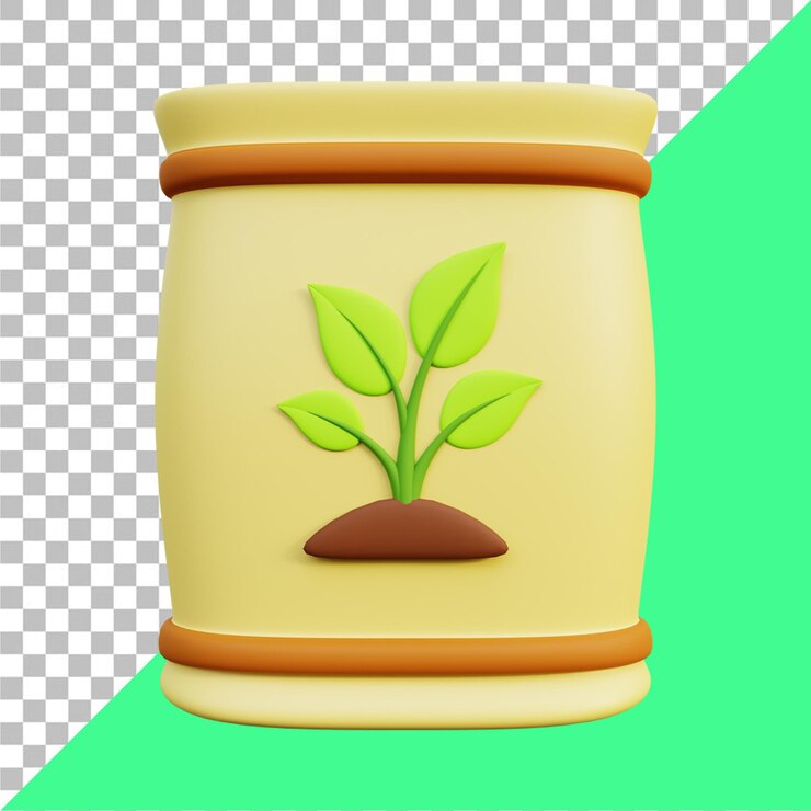 PSD иллюстрация 3d-иконки растения
