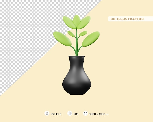 Illustrazione 3d della pianta