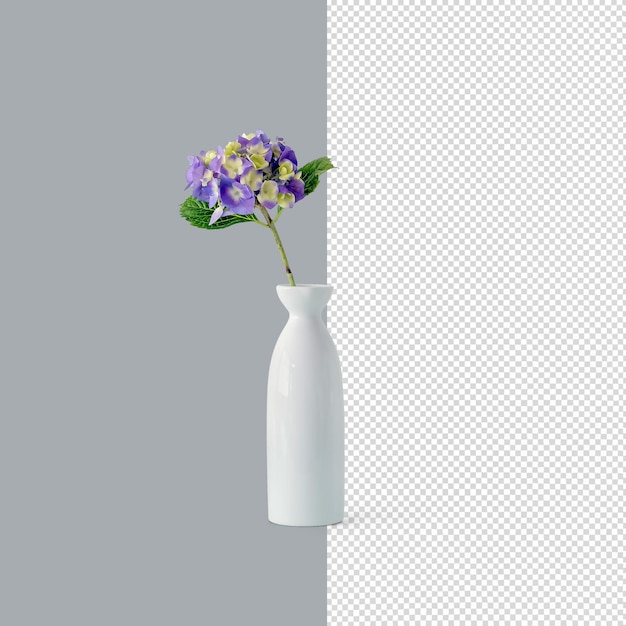 PSD 3d 모의 실내 화분에 격리된 꽃을 심습니다.