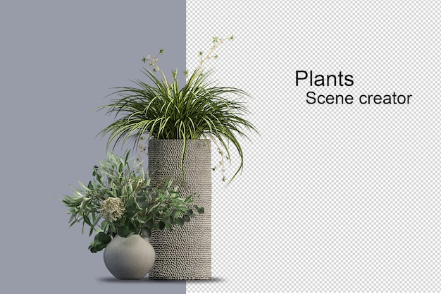 식물 예술 3d 모형 Houseplants는 꽃에 설정