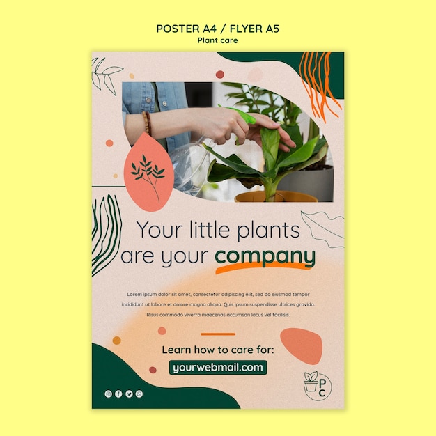 PSD plant care poster template