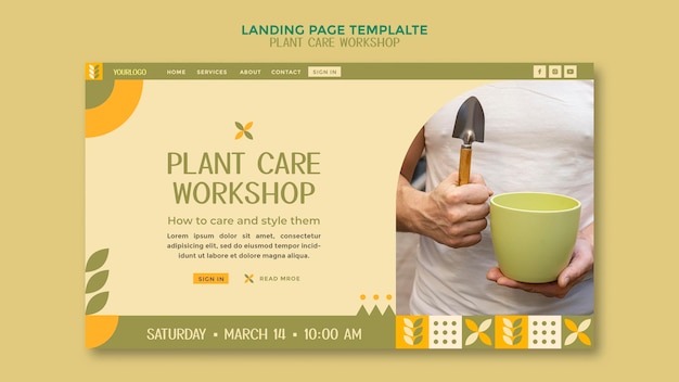 Plant care workshop landing page