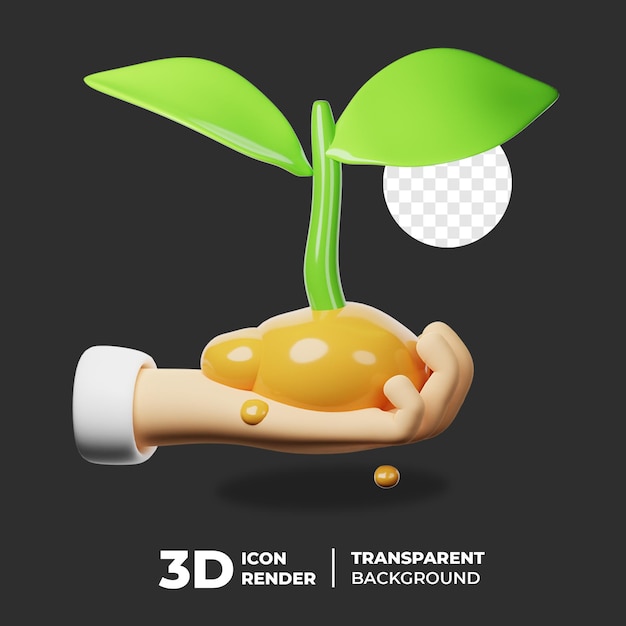 Plant en hand 3d-pictogram