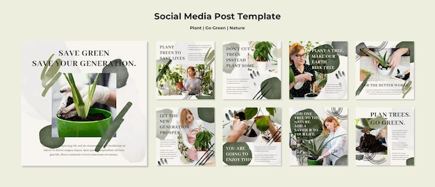 PSD 植物は緑の自然のインスタグラムストーリーに行きます