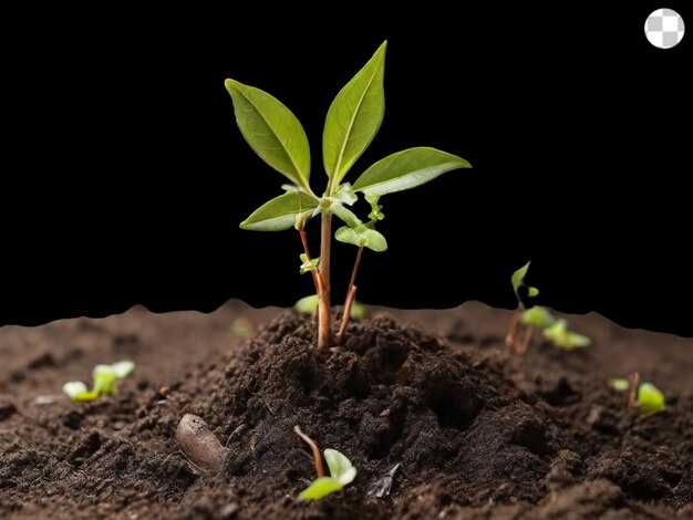 PSD plant groeit in de grond png transparant