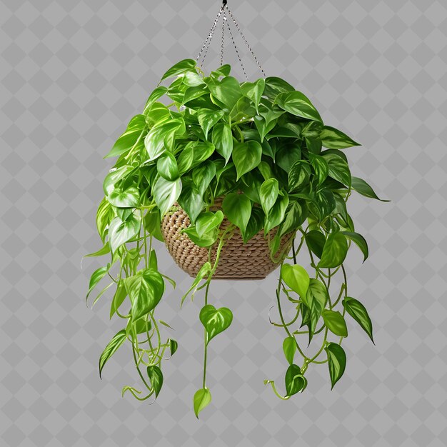 PSD a plant hanging from a ceiling with a basket that says quot potted plant quot
