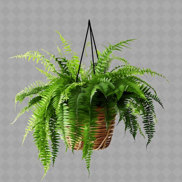 PSD a plant hanging from a ceiling with a black string