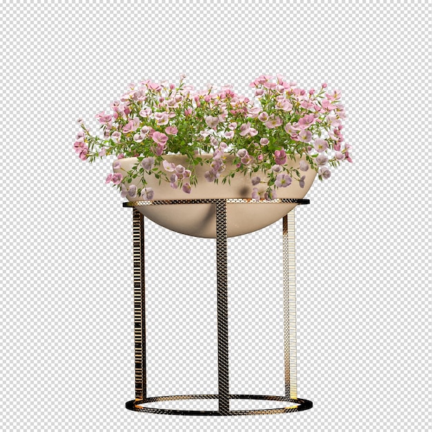 Plant in pot in 3d-rendering isometrisch