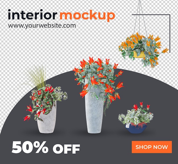 Pianta decorazione interna impostata nel rendering 3d mockup