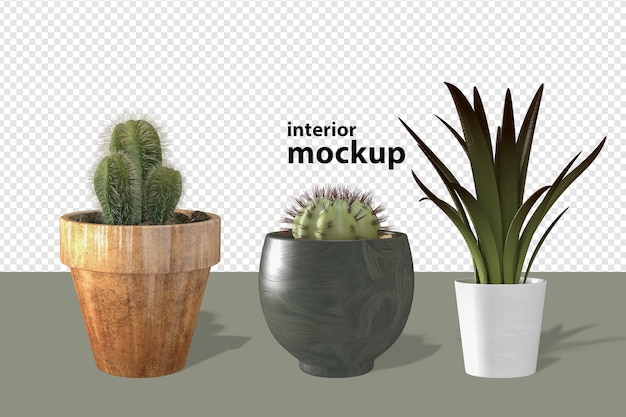 Plant interior mockup rendering isolated