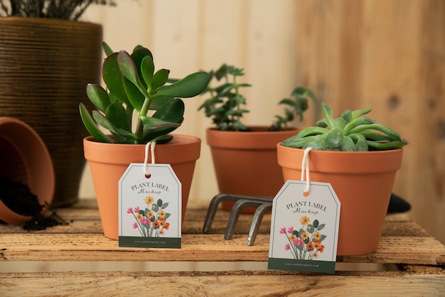 PSD plant label mockup design