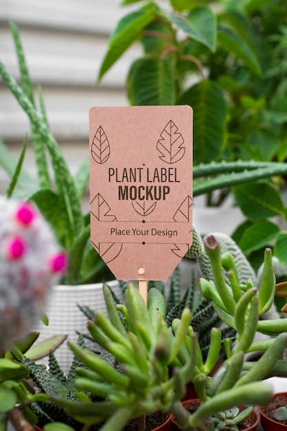 PSD plant label mockup ontwerp