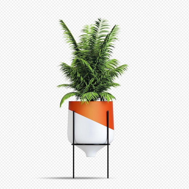 Plant in pot in 3d rendering