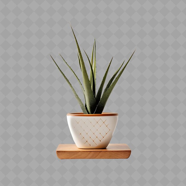 PSD a plant in a pot with a geometric pattern on it