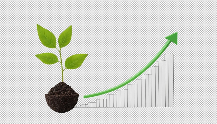 PSD plant shaped in growing graph nature